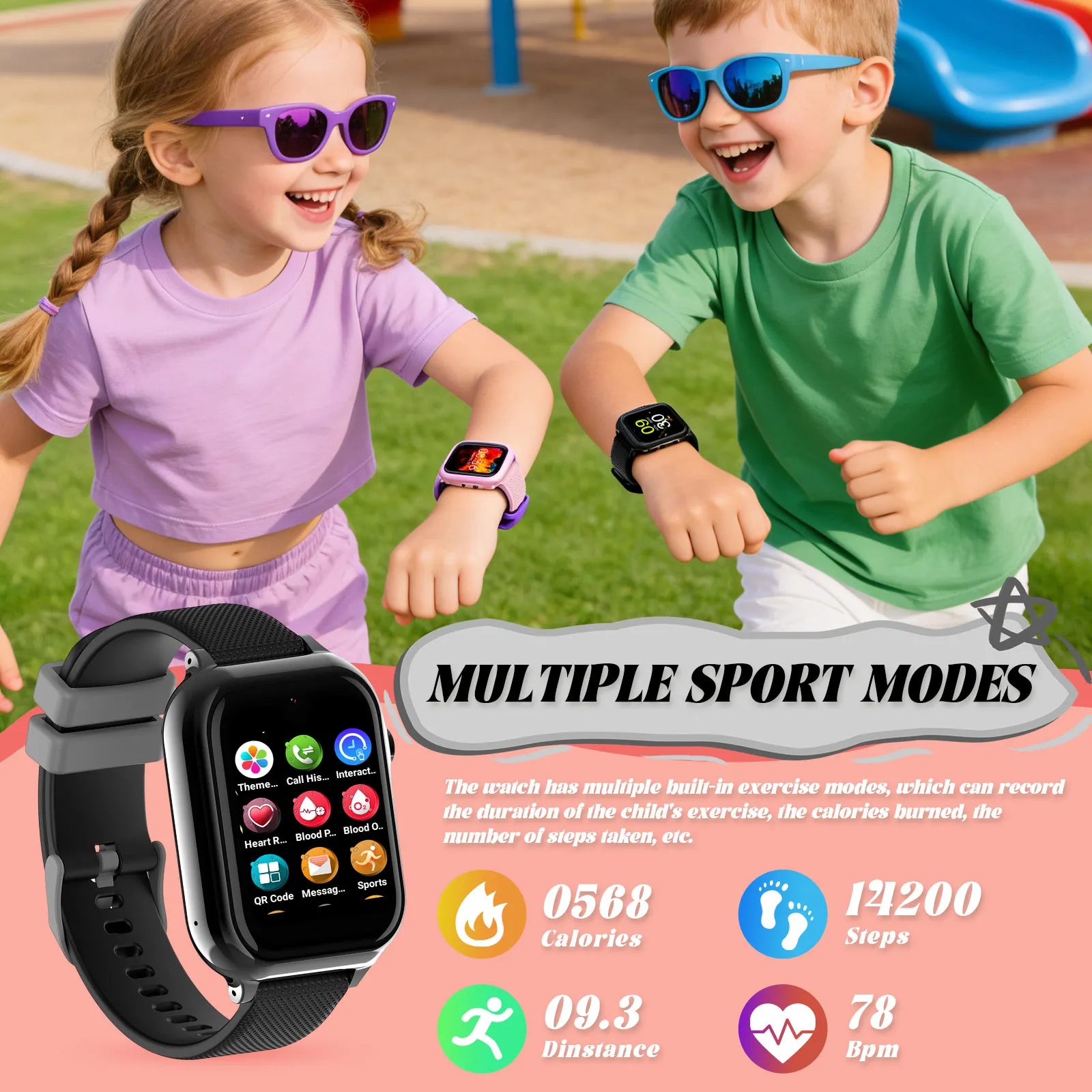 4G Kids Smart Watch with Rotating Camera GPS Real-Time Positioning IPX7 Waterproof KT38 App Children's Smartwatch