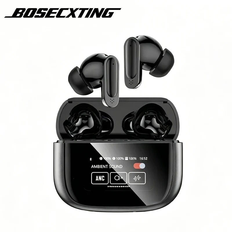 BOSECXTING V11 TWS Smart Digital Bluetooth Earphones In Ear ANC Noise Reduction Long Range Wireless Earbud With Mic Touch Screen