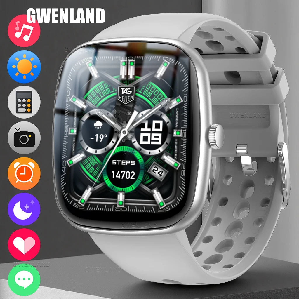 Smartwatch For Men And Women Gift, 1.83 Inch Full Touch Screen Smartwatch With Text And Call Capabilities, For Android Phone, Fi