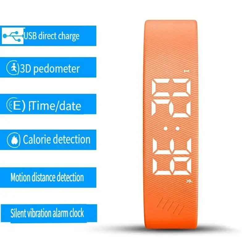 Smart Bracelet with Running Pedometer, Monitoring, Vibration Alarm, Led Digital Waterproof Smart Watch