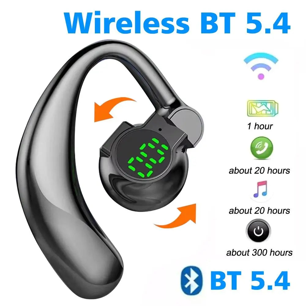 180° Rotatable Bluetooth 5.4 Wireless Headphones Waterproof Digital Display Noise Canceling Headset With Microphone