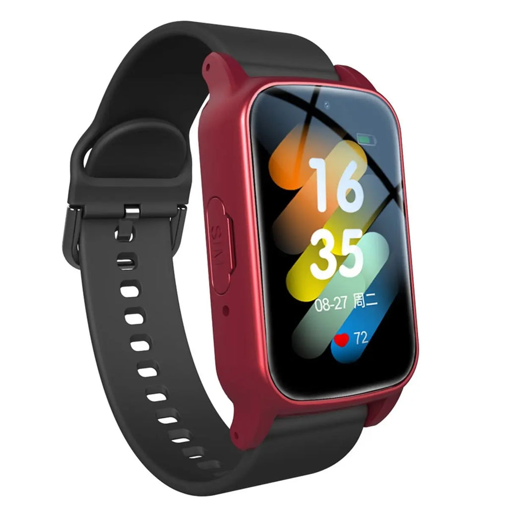 4G Elderly Smart Watch with GPS,SOS,Fall Detection Emergency Support,AI Health Monitoring for Elderly Red A