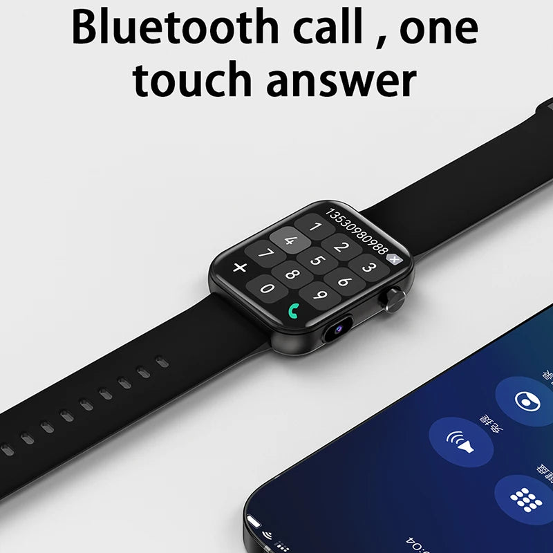 2025 New Smart Watch with Camera Record Videos Sync Phone Camera Large Memory Dynamic Video Dial Music Bluetooth Call Smartwatch