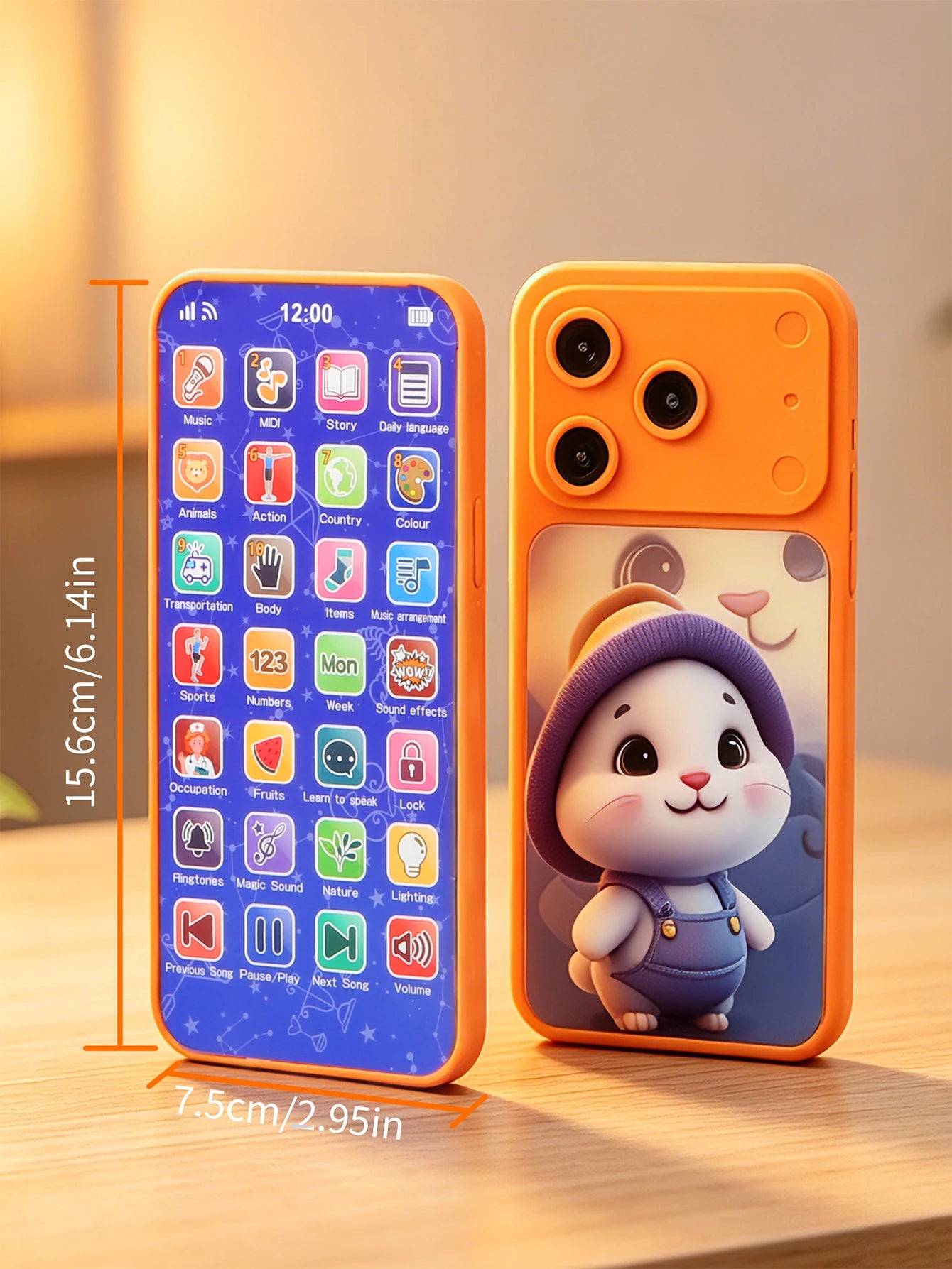 Children's Smart Realistic Toy Smartphone  Educational Early Learning Device for Babies, Holiday Gift for Boys and Girls