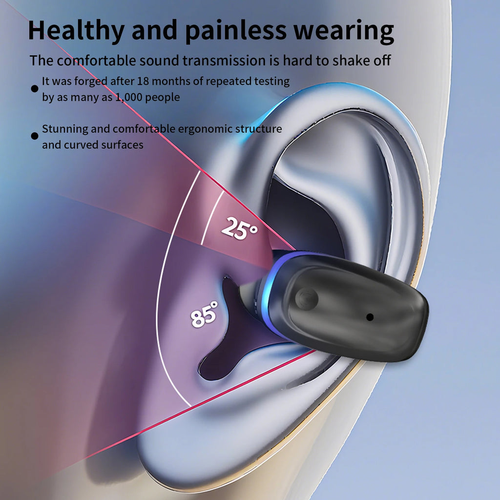 Wireless Bluetooth 5.3 Headset Clip-On Earphones 3D Stereo Sound Music Headphone For iPhone For Huawei For OPPO Wireless Earbuds