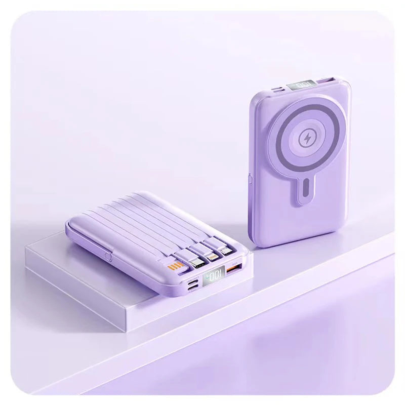 Wireless magnetic power bank 22.5W super fast charging 10000mAh suitable for watches, mobile power banks, lightweight and thin