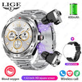 Smart Watch with Earbuds 1.52 inch HD Screen Fitness Tracker Sleep Monitor Pedometer All-in-one Local Music TWS Music Smartwatch