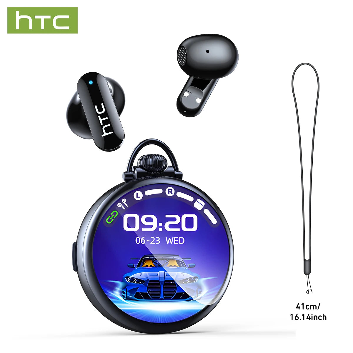 Bluetooth Wireless Headset HTC NE71 Smart LED Screen BT6.0 IPX6 Waterproof HiFi Sound Earbuds Compatible iOS Android PC Choice