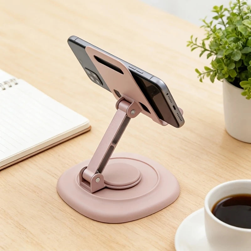 360° Rotating Sturdy Adjustable Desktop Phone Stand, Foldable Phone Stand, Suitable for All Phones