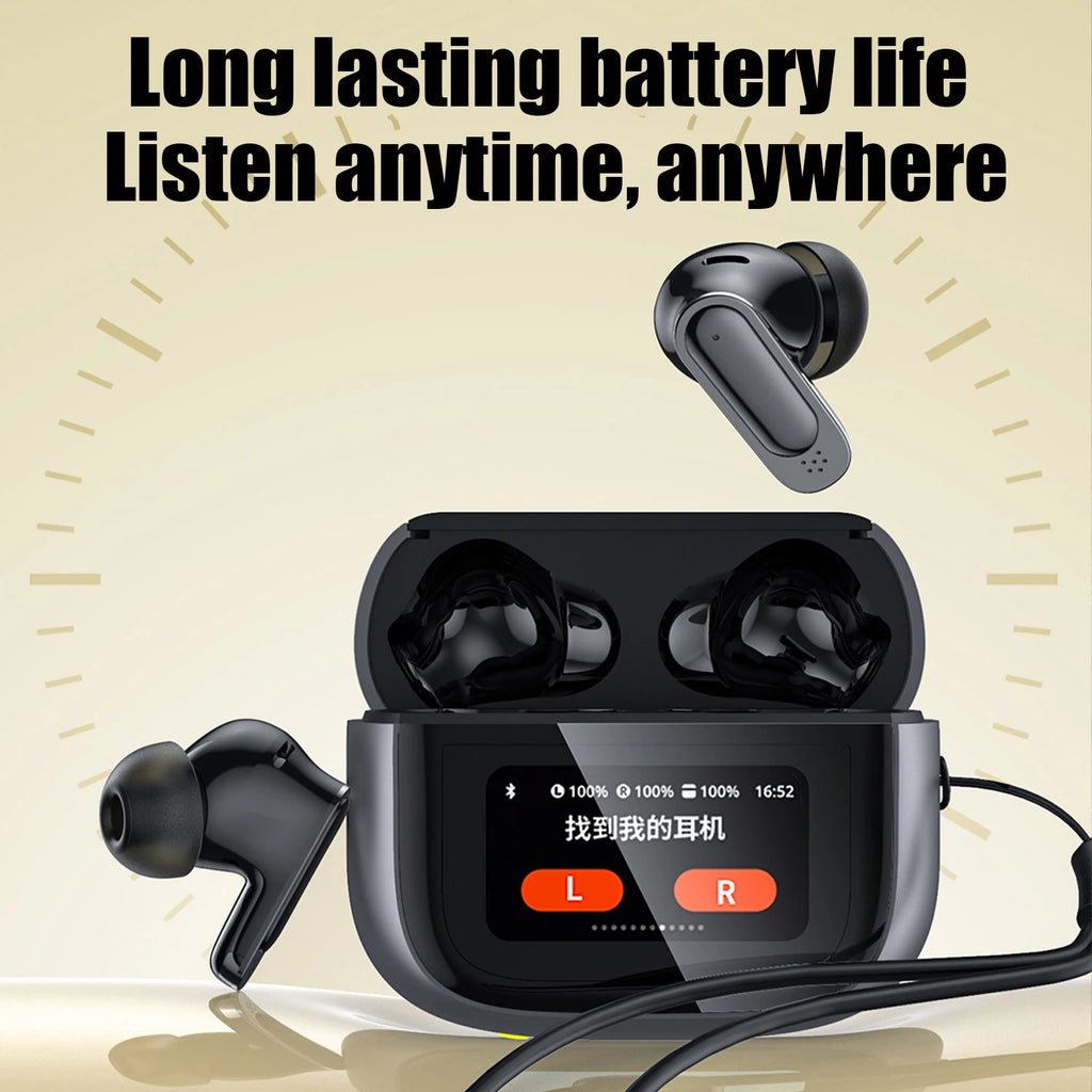 BOSECXTING V11 TWS Smart Digital Bluetooth Earphones In Ear ANC Noise Reduction Long Range Wireless Earbud With Mic Touch Screen