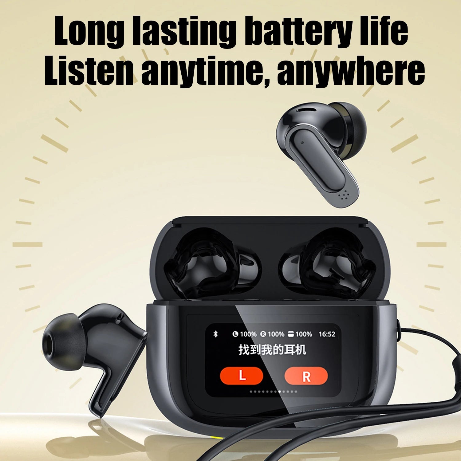 BOSECXTING V11 TWS Smart Digital Bluetooth Earphones In Ear ANC Noise Reduction Long Range Wireless Earbud With Mic Touch Screen