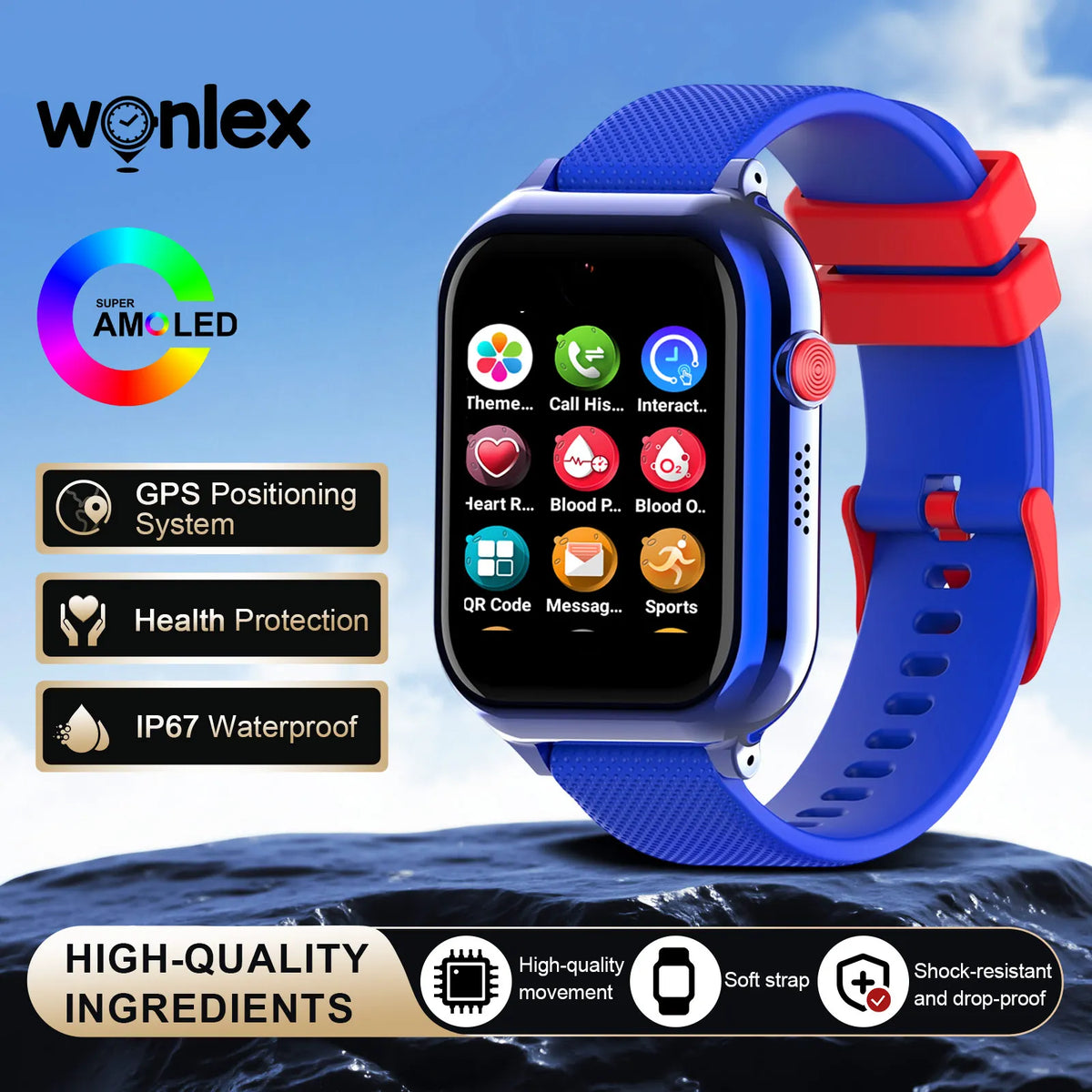 4G Kids Smart Watch with Rotating Camera GPS Real-Time Positioning IPX7 Waterproof KT38 App Children's Smartwatch