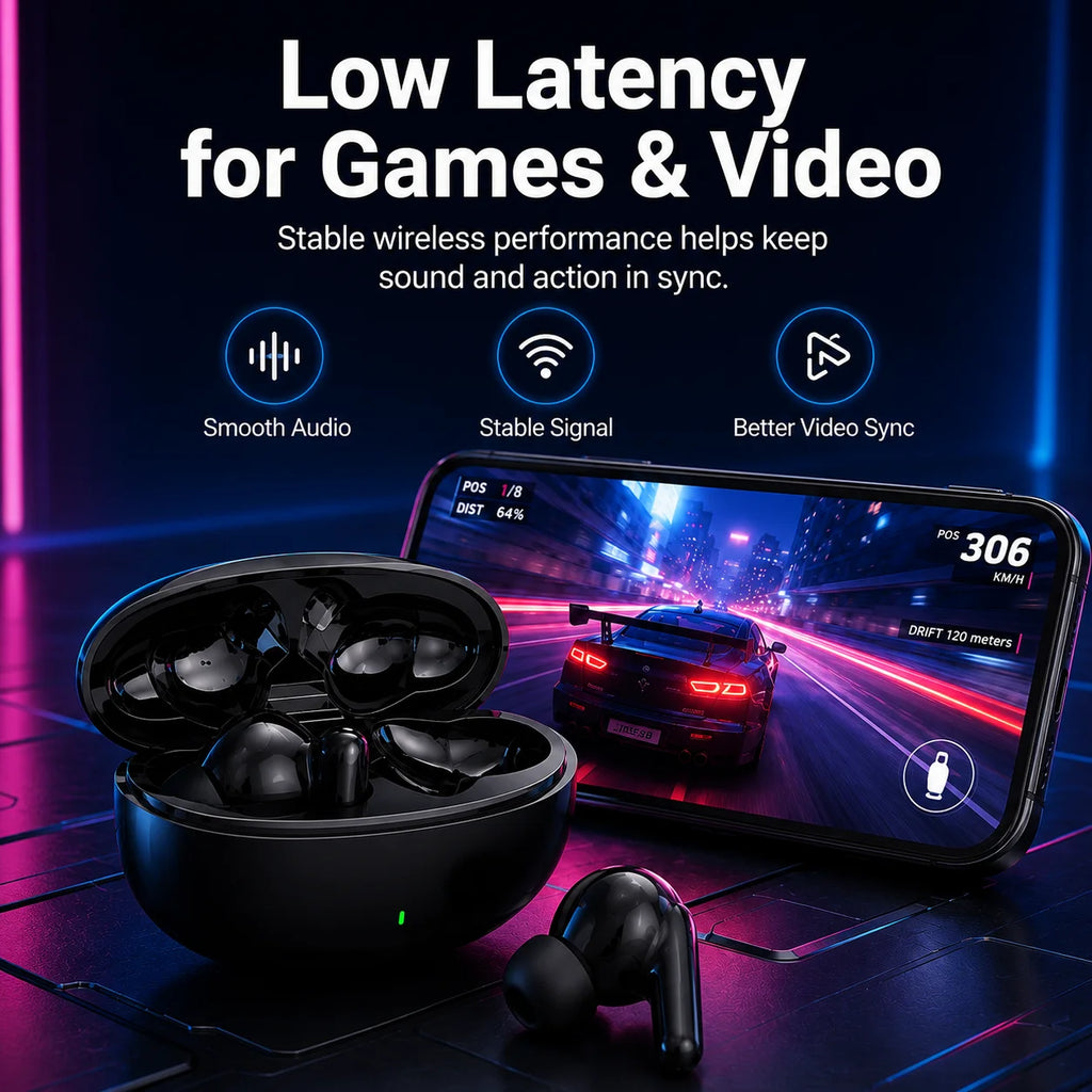 Wireless Earbuds Bluetooth 5.3 with Mic, 13mm Driver, Smart Touch, 24H Playtime, Compatible with Phones Tablets Laptops Headset