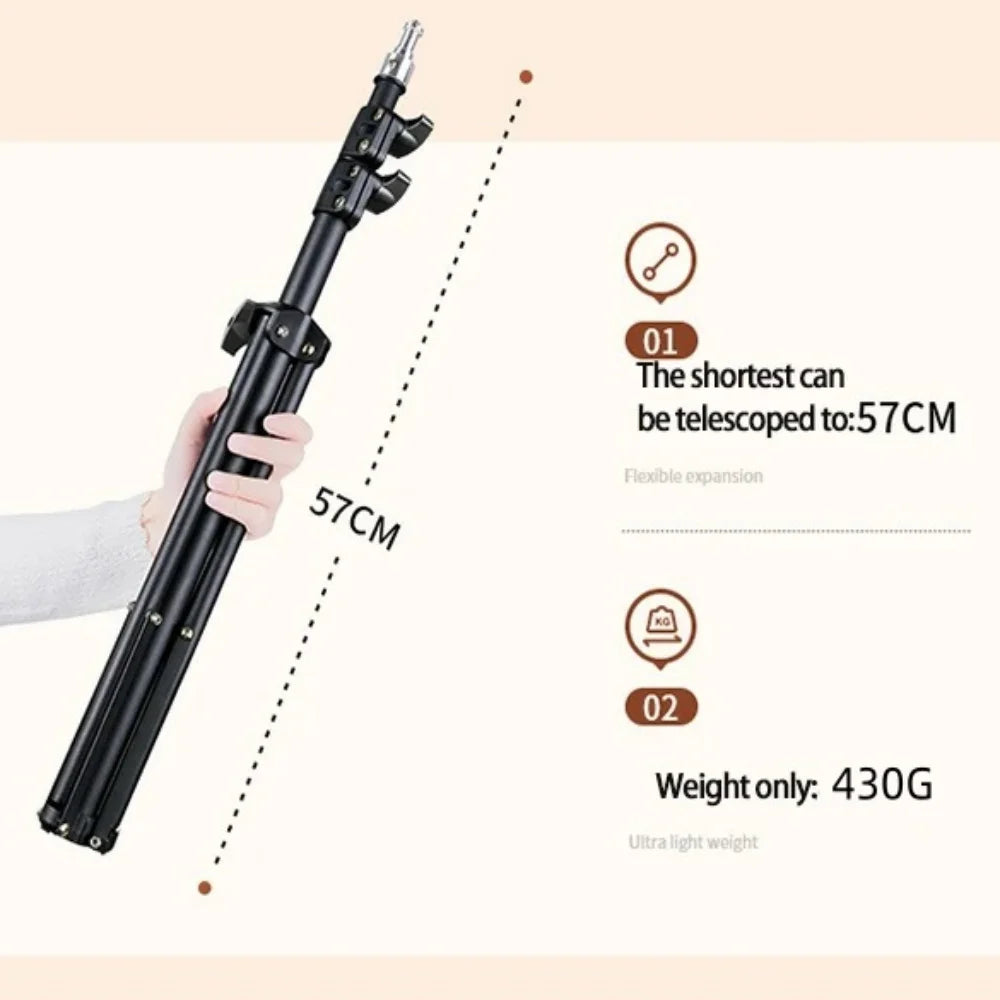 170cm Stretchable Adjustable Height Mobile Phone Tripod Stand Multi-functional Selfie Landing Support for Broadcast Recording