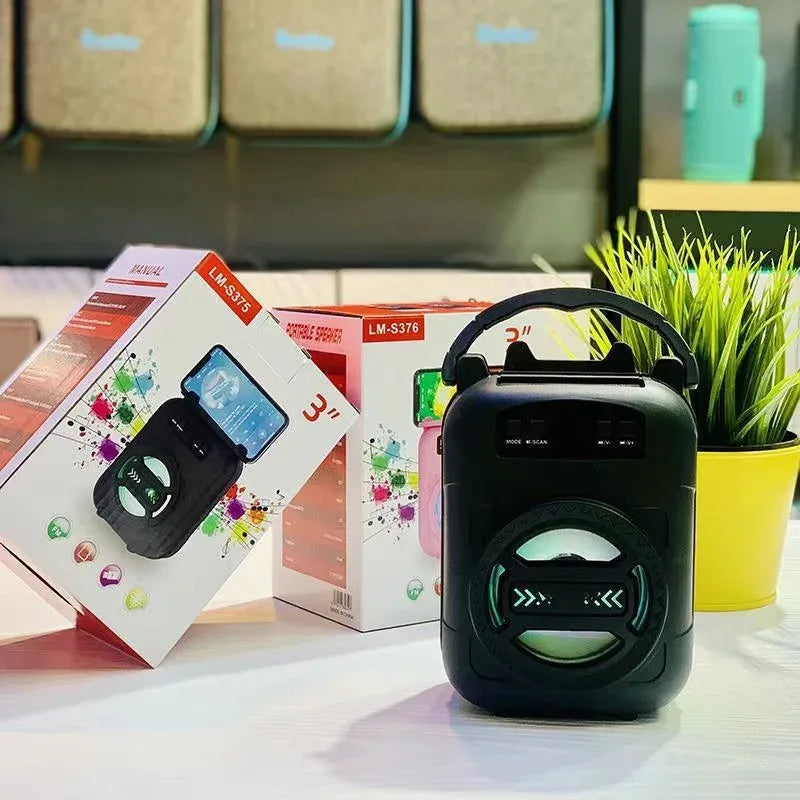 Portable Bluetooth Speaker - 500mAh High Power Sound, TF Card Karaoke & Enhanced Bass for Outdoor Dancing, Handheld Mini Subwoof