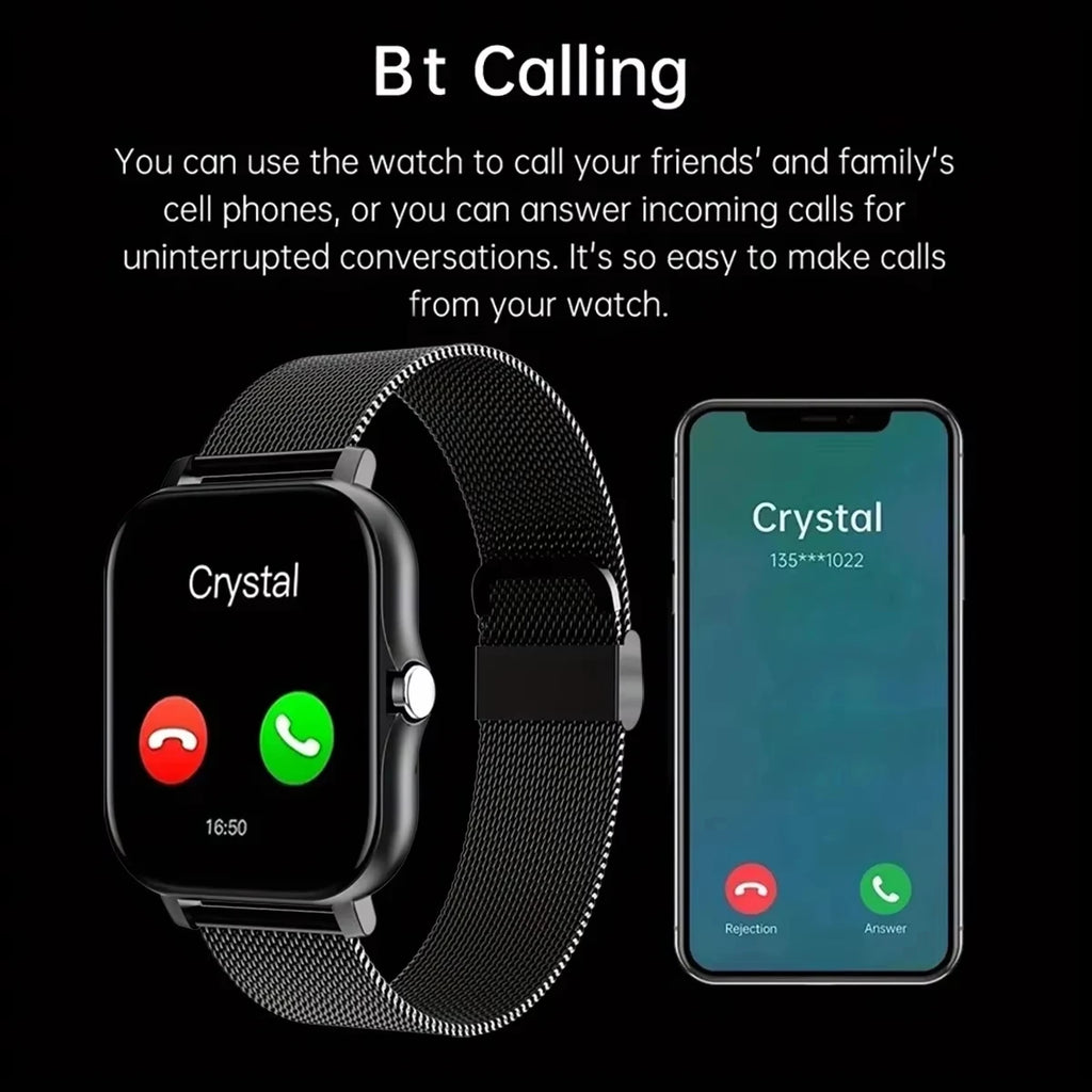 LAXASFIT 2025 New Smart Watch for Men Women Gift Full Touch Screen Sports Fitness Watch Bluetooth Call Digital Smartwatch