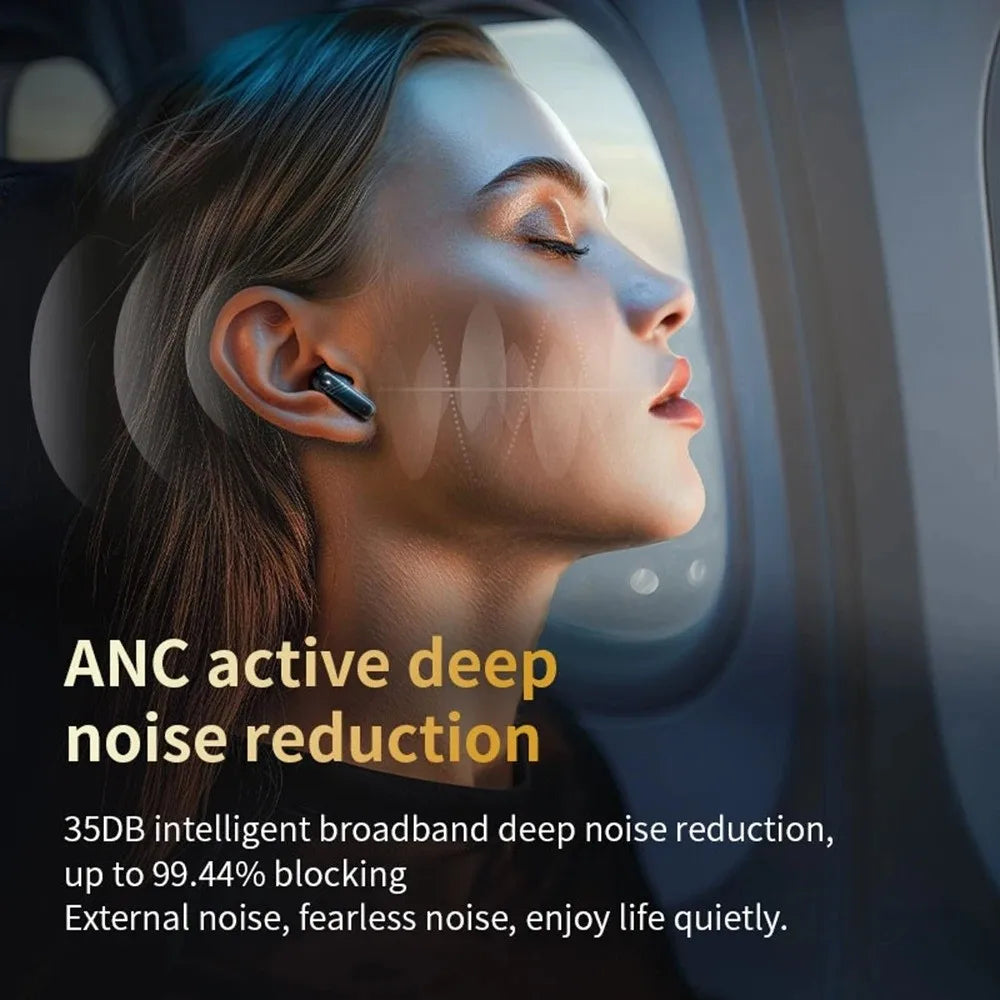 Bluetooth 5.4 Full Touch Screen Headphones Smart LCD in Ear ANC Bluetooth Earphones Noise Cancelling HD Call