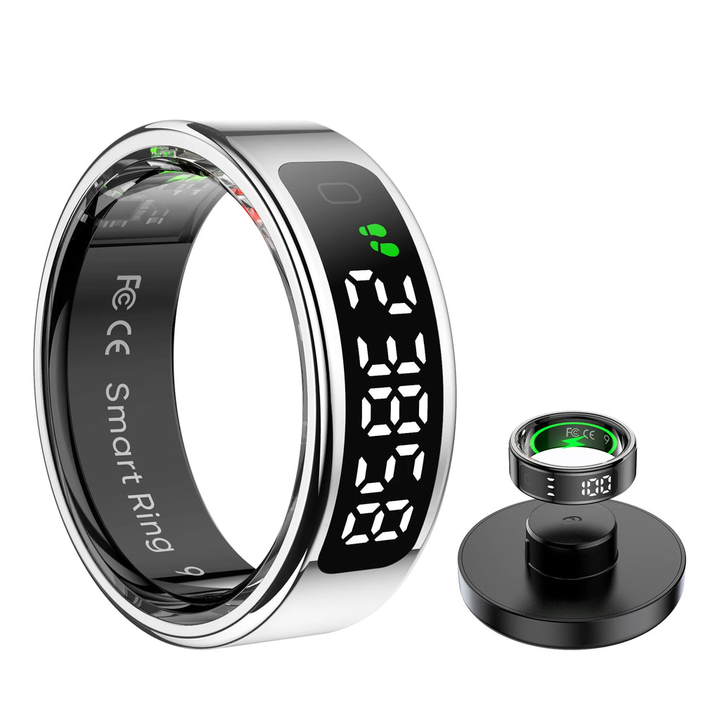 New R11 Smart Ring With Display Wireless Charging Screen Gesture Control Health Monitor 5ATM Waterproof Sport Fitness Smart Ring