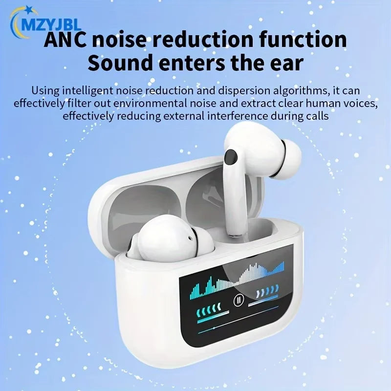 Wireless Earbuds Bluetooth Headphones, ANC/ENC Noise Cancelling, Ear Buds with Multifuntional Touch Screen, for iOS Android