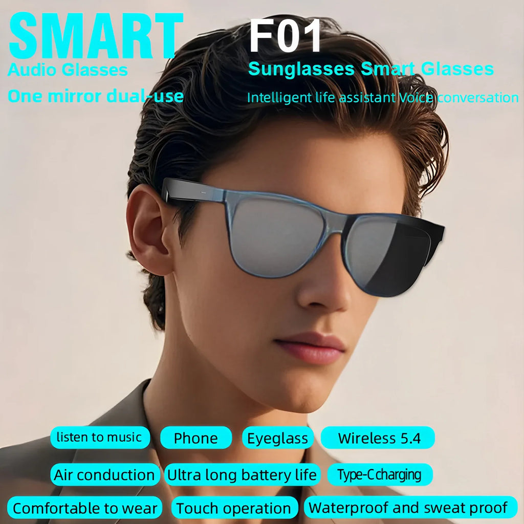 Smart Eyeglasses With Earphones Bluetooth Headset Calling Microphone Touch Earphones Audio Sunglasses Call for All Smartphone