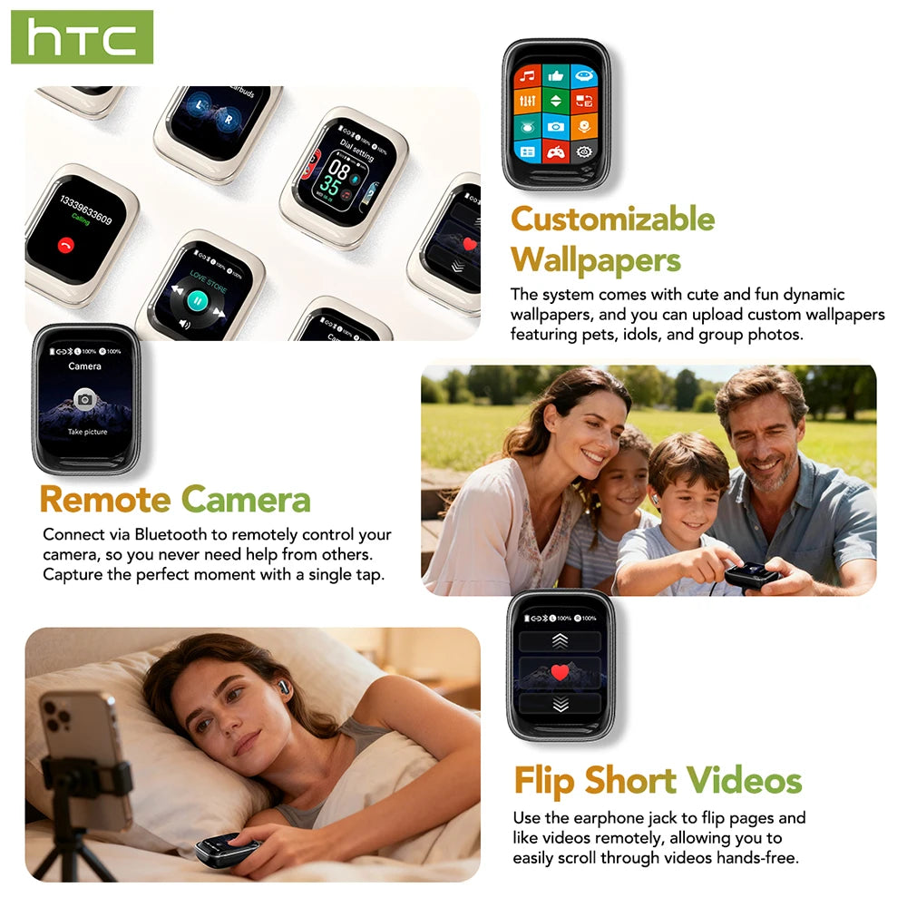 Wireless Bluetooth Earphones HTC NE48 AI Translate Noise Reduction Earbud Multi Function Touchscreen Smart Control Mobile Phone