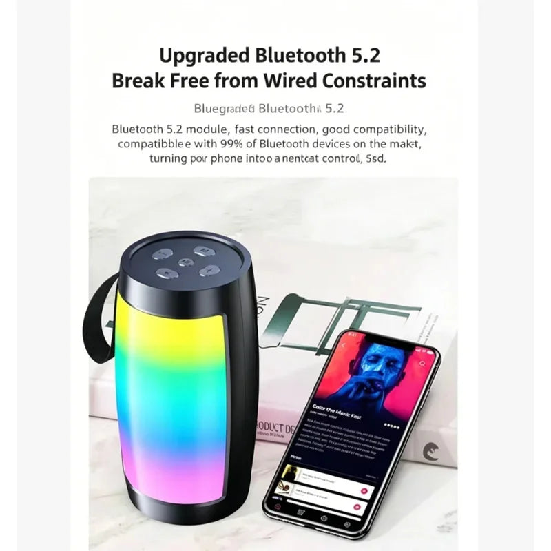 Wireless Bluetooth Portable Speaker Heavy Bass Subwoofer LED Light Stereo Sound Box Car MP3 Audio Player Sound System