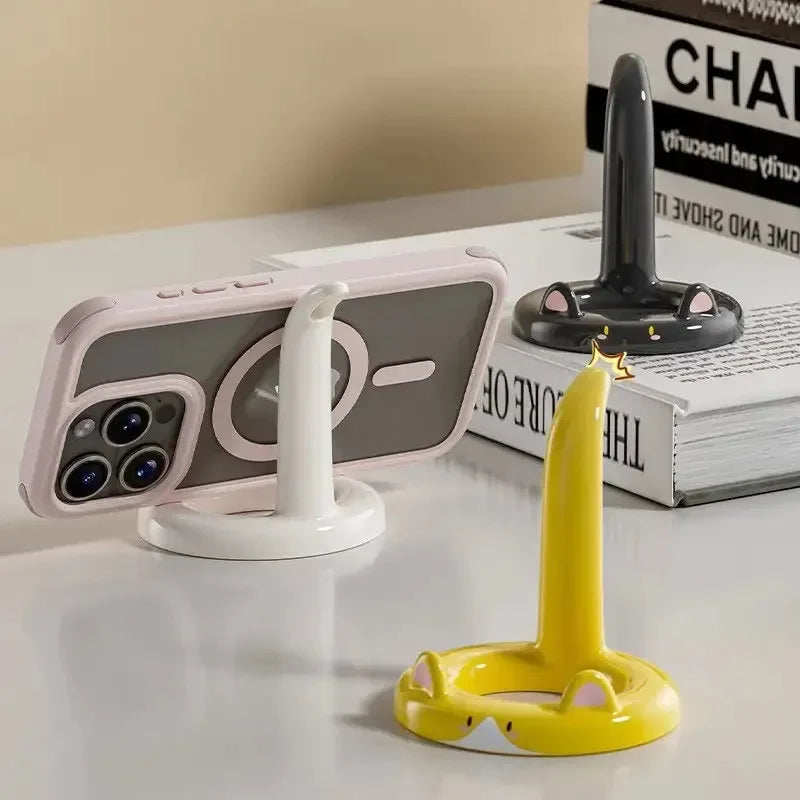 Cartoon Cat Phone Stand – Adjustable Angle, Cute Desktop Holder for Watching Videos & Calls – Fits Most Smartphones