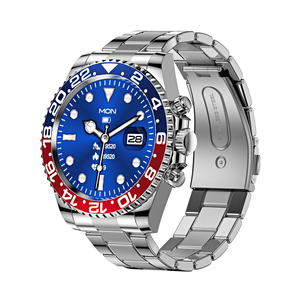 AW12 Smart Watch with 1.3" HD IPS Display, Full Metal Steel Case, Multiple Sports Modes, Message Alerts, Health Tracking
