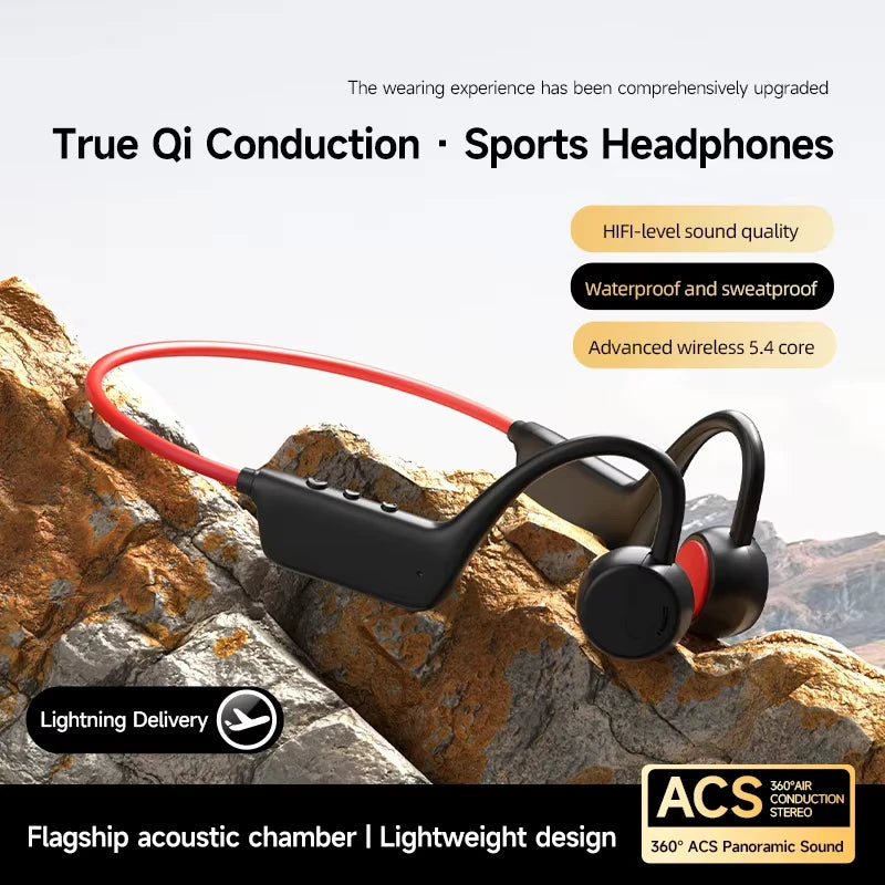 Bone Conduction Headset Bluetooth 5.4 With Mic Waterproof Exercise Fitness Wireless Swimming Sports Headphone 2026 New