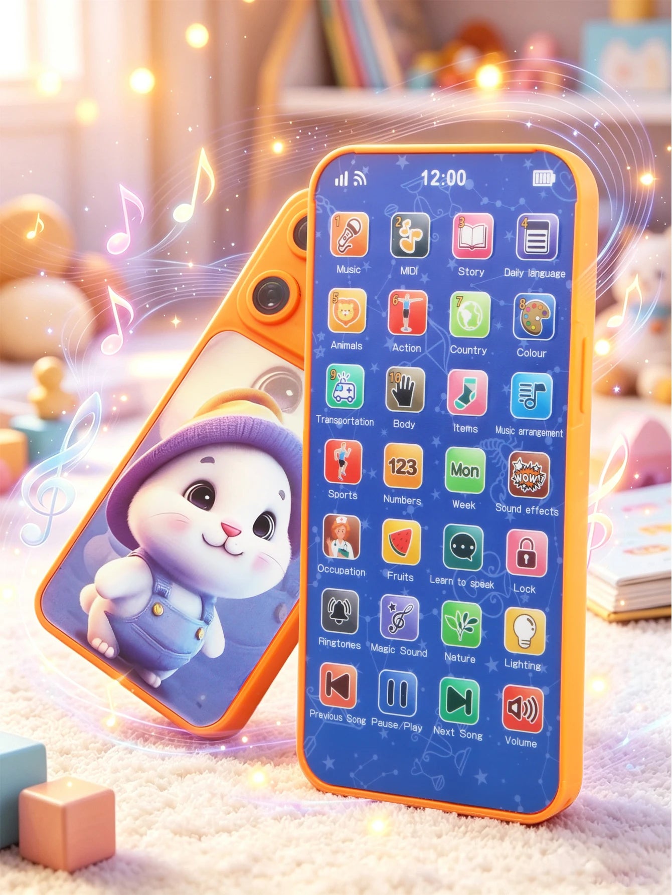 Children's Smart Realistic Toy Smartphone  Educational Early Learning Device for Babies, Holiday Gift for Boys and Girls
