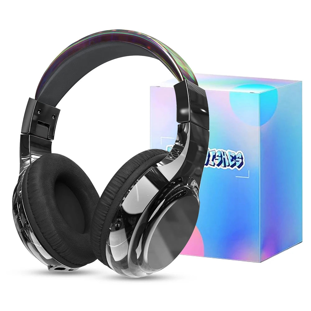 Glossy Bluetooth Headphones For Kids Girls Wireless Stereo Headset With Mic For School Travel Children's Music Helmet Kids Gifts