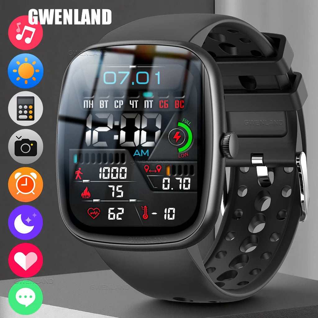 Smartwatch For Men And Women Gift, 1.83 Inch Full Touch Screen Smartwatch With Text And Call Capabilities, For Android Phone, Fi