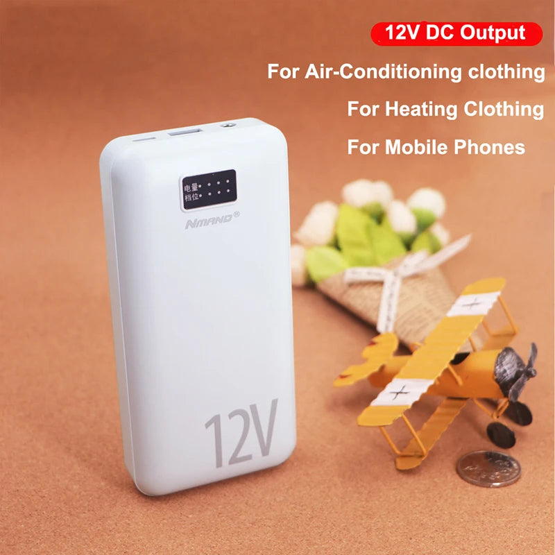 Power Bank 18000mAh 12V 7.4V DC Port External Battery Charger For Heating Jacket Air Condition Clothing Mobile Phone Charger