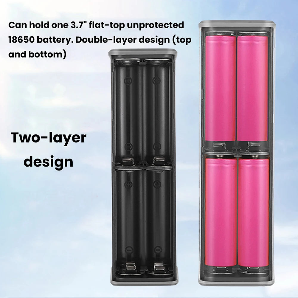 65W PD Fast Charging 18650 Power Bank DIY Battery Box Adjustable DC Voltage Multifunctional Display for Laptops Outdoor Use