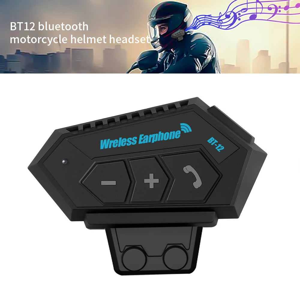 Bluetooth 5.0 Motorcycle Helmet Headset Wireless Handsfree Stereo Earphone Speaker Waterproof Music Player for Motor Bike