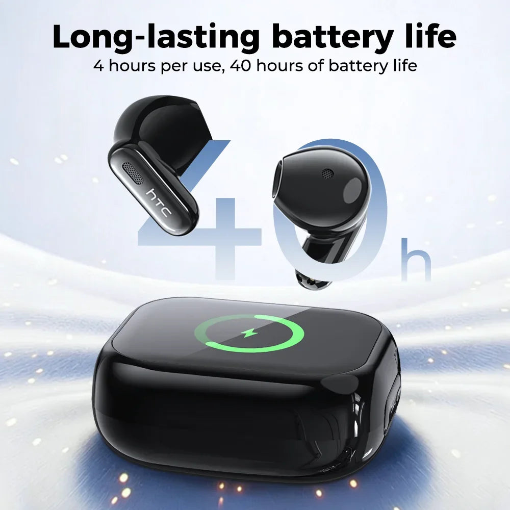 HTC NE68 Bluetooth Earphones AI Translator Earbuds LCD Screen Headphones Sport Wireless Headphones Noise Reduction
