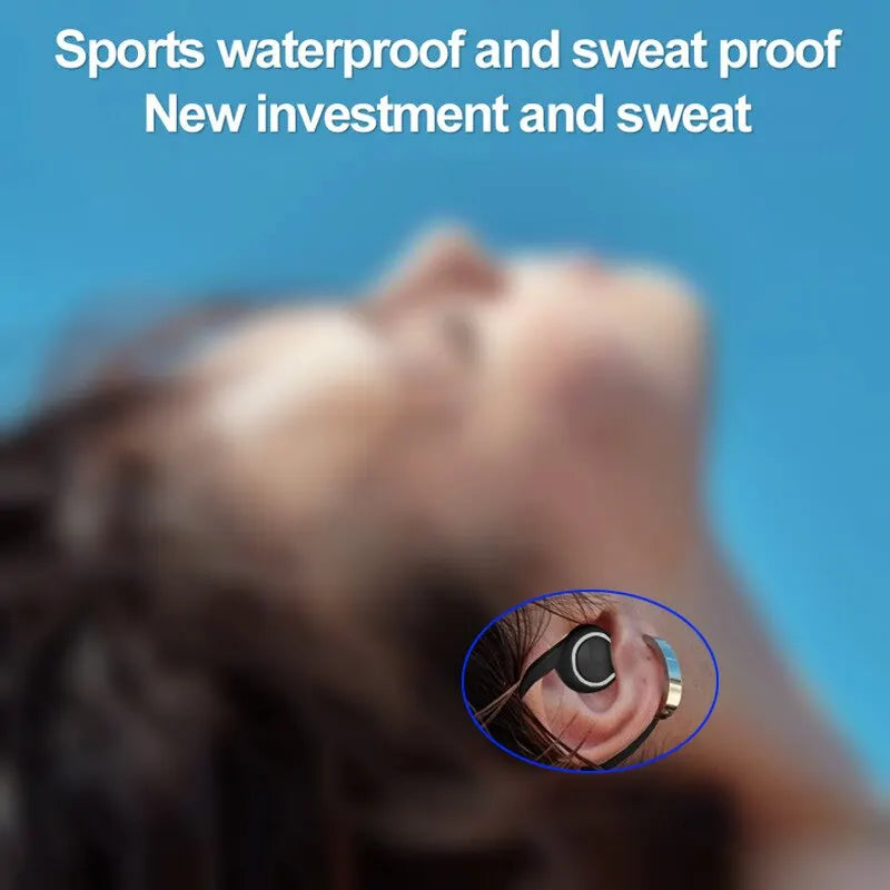 Bluetooth 5.2 Wireless Earphones Ear-Hook Mini Business Headphone HIFI Bass Noise Cancelling Sport Gaming Earbuds for Car Call