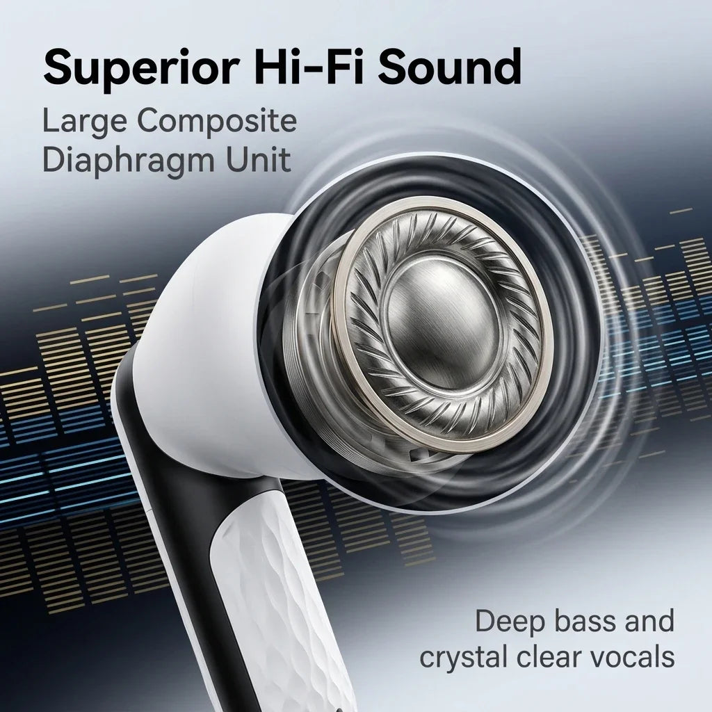 Wireless Bluetooth Earphones 5.3 TWS Headphones Noise Cancelling In-ear Compact Headset Touch Control Sport Music Earbuds