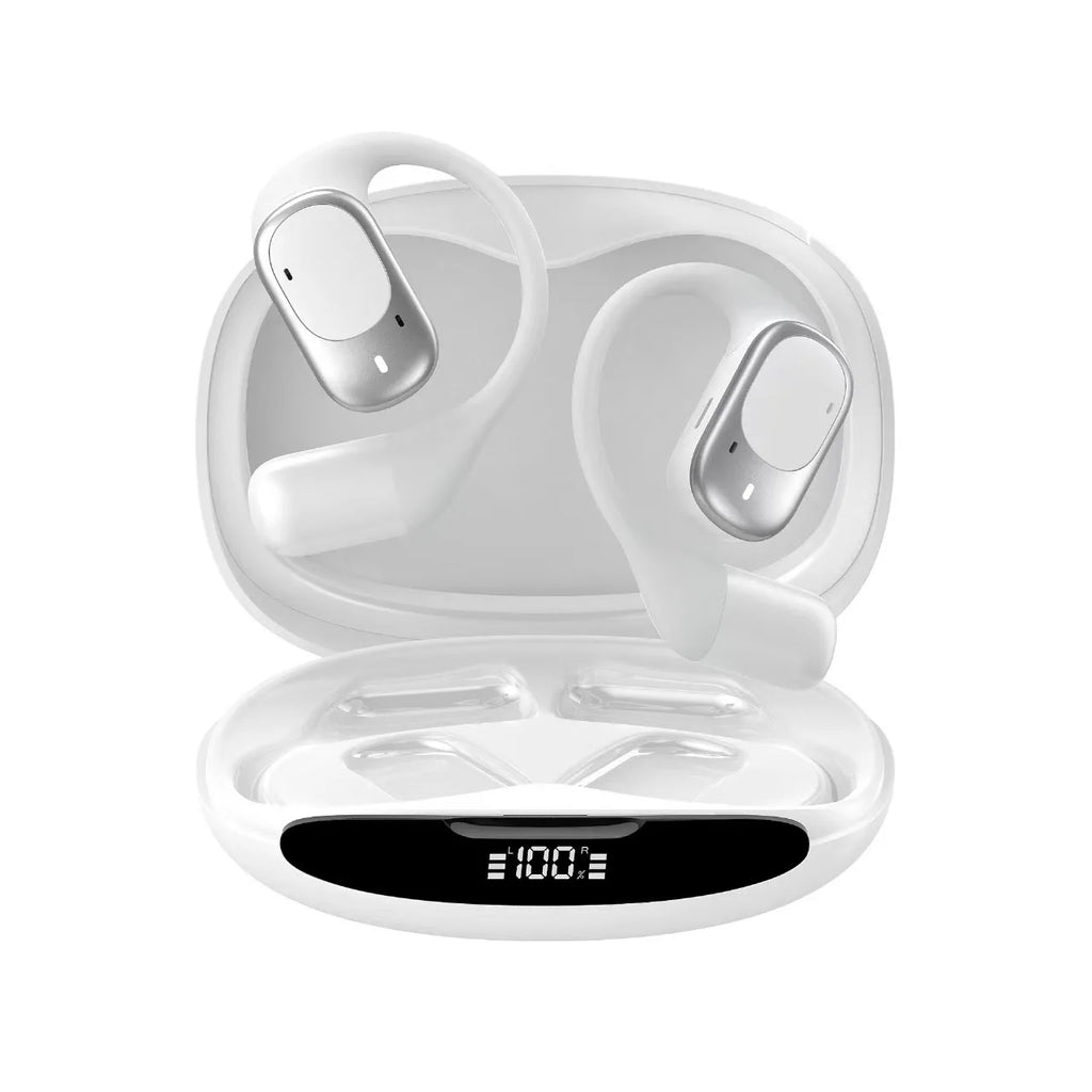 Open-Ear Headphones with Stable Comfort & Hi-Res Sound Pure Bass Boost Bluetooth 5.3 Earbuds OWS Wireless Headphones for Sports