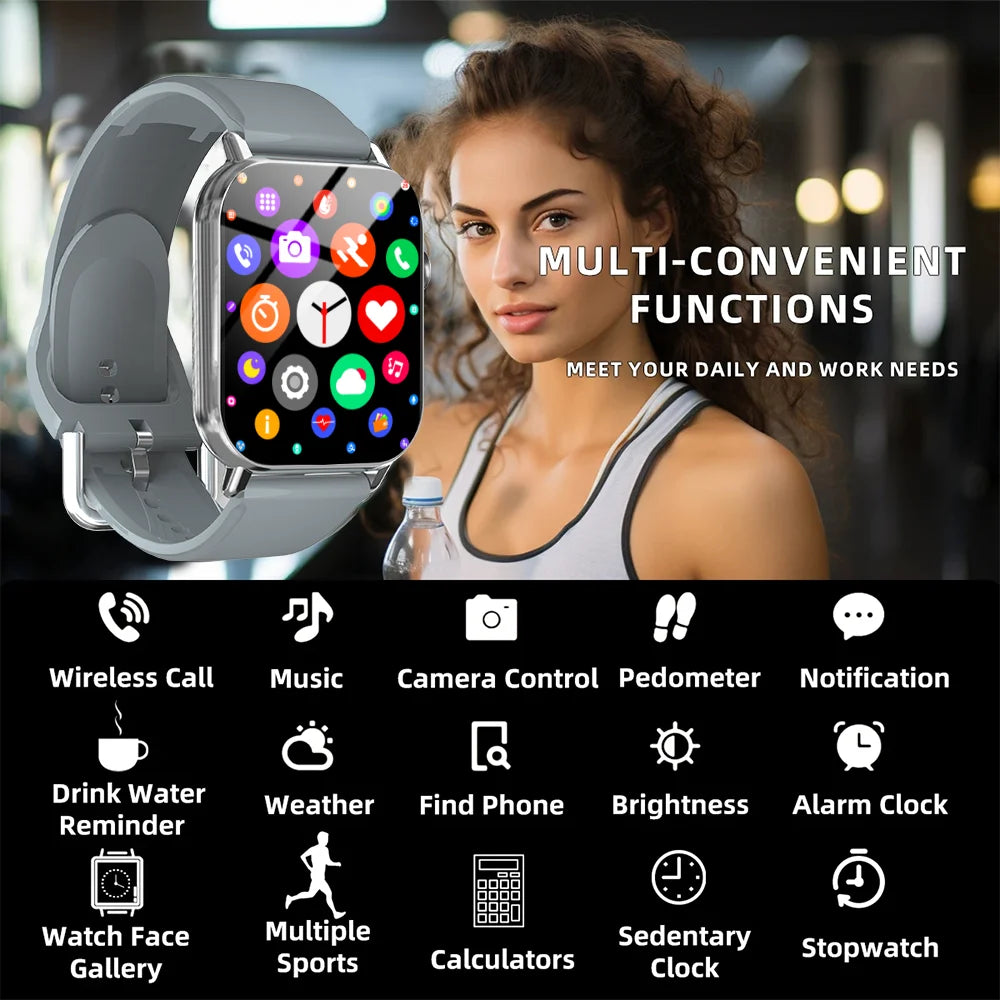 2026 New Fashion Smart Watch 1.85 Inch Display Bluetooth Calling Music Playback Fitness Timer Sports Smartwatch For Men