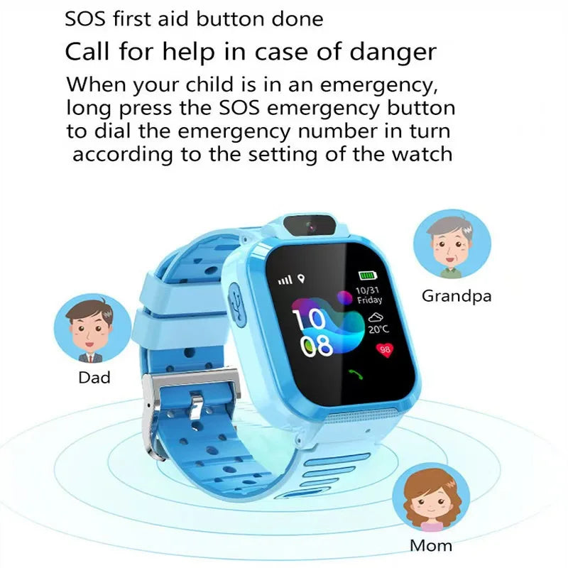 Children's Smart Phone Watch Waterproof Q16 English Multilingual GPS Positioning Photo.