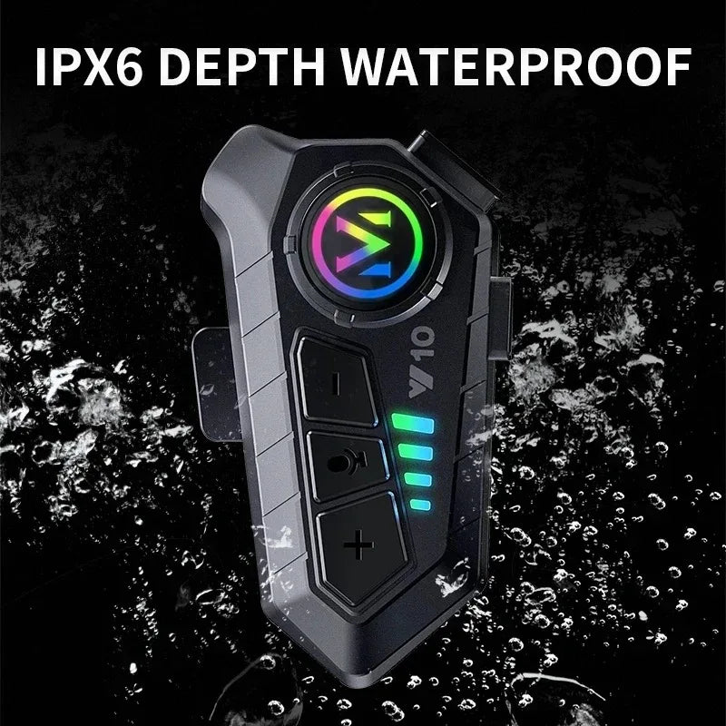 Y10 Motorcycle Bluetooth 5.3 Helmet Headset Wireless Hands-free Call with Noise Reduction Waterproof Music Player Speaker