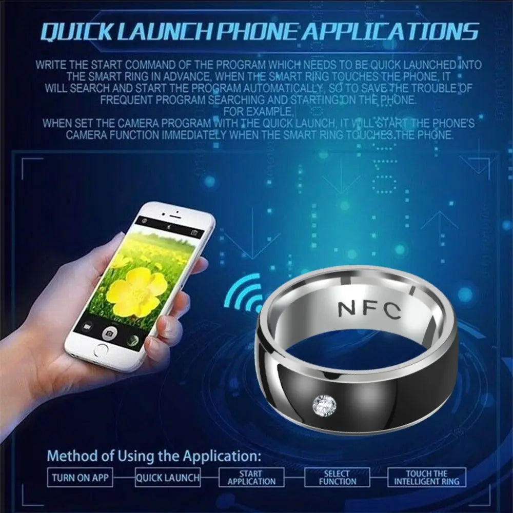 Fashion NFC Smart Finger Ring Intelligent Wear Connect Android Phone Equipment Waterproof Rings