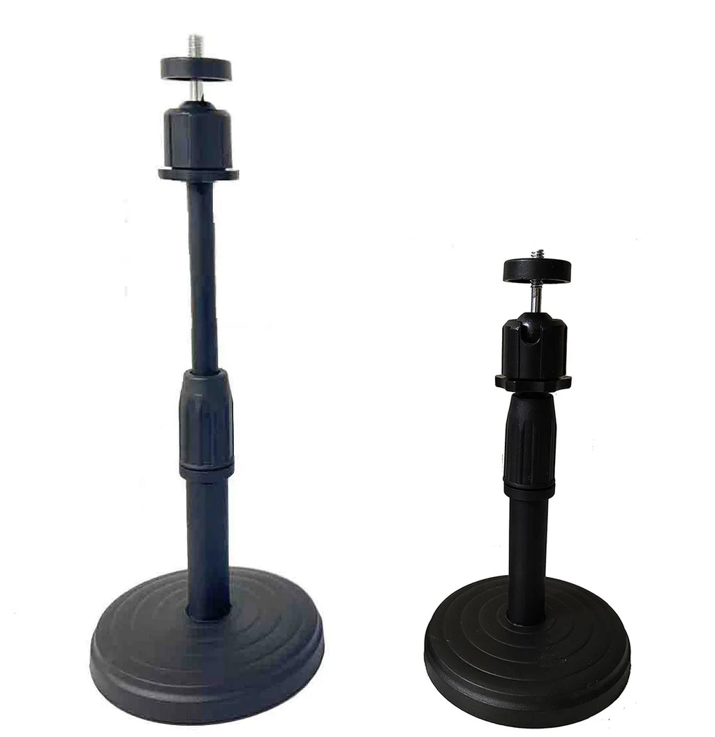 Desktop Round Base Extendable Monopod with Clip Mount Holder Ball Head for Mobile Phones Microphones Live Blogger Stands Tripod