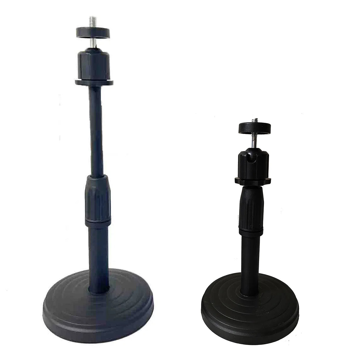 Desktop Round Base Extendable Monopod with Clip Mount Holder Ball Head for Mobile Phones Microphones Live Blogger Stands Tripod