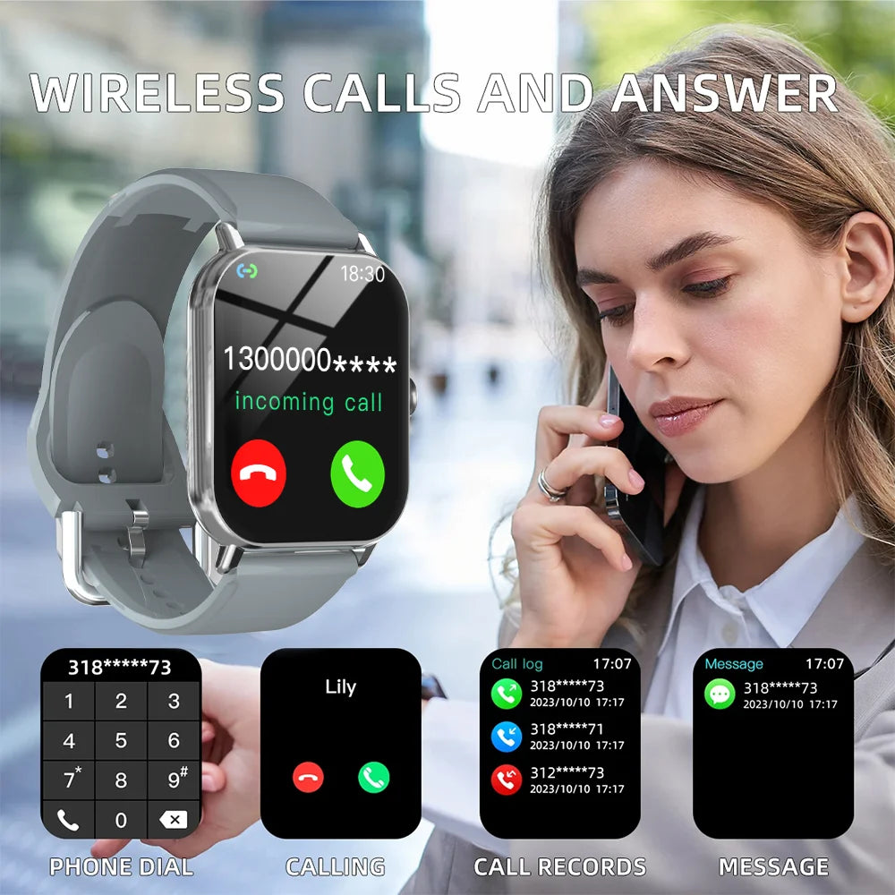 2026 New Fashion Smart Watch 1.85 Inch Display Bluetooth Calling Music Playback Fitness Timer Sports Smartwatch For Men