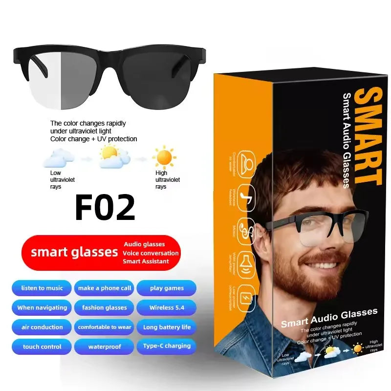 Wireless Headphones Smart Glasses 2026 Music Sunglasses New Camera Control Bluetooth Call Headset HIFI Audio Glasses For Android