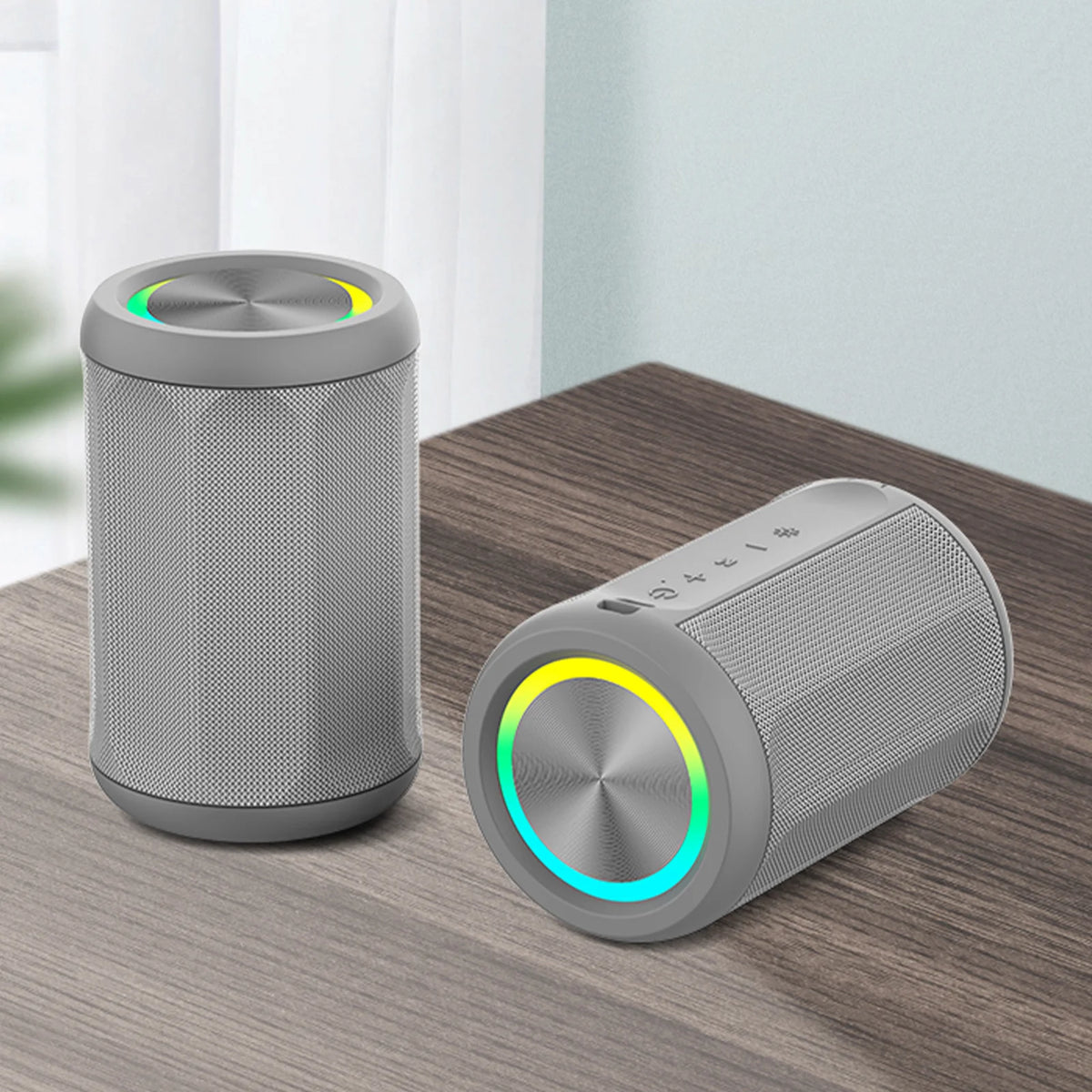 Portable Bluetooth Speaker Bluetooth 5.4 Wireless Mini KTV Speaker RGB Light IP55 Waterproof HiFi Sound Support FM 12H Play Time