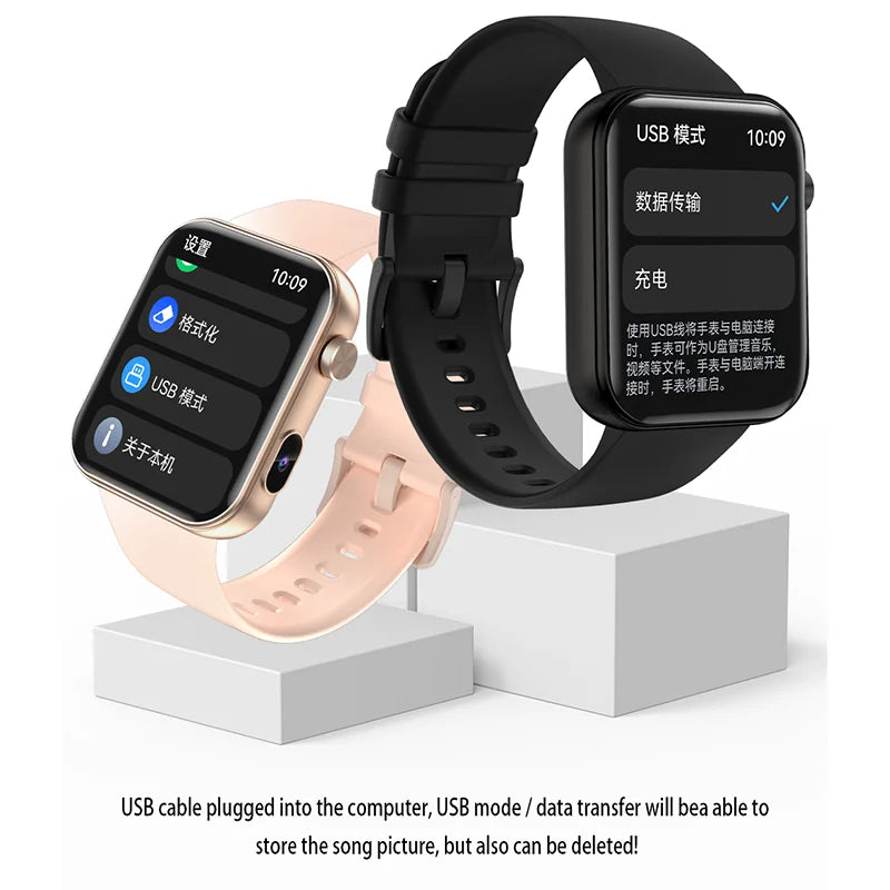 2025 New Smart Watch with Camera Record Videos Sync Phone Camera Large Memory Dynamic Video Dial Music Bluetooth Call Smartwatch