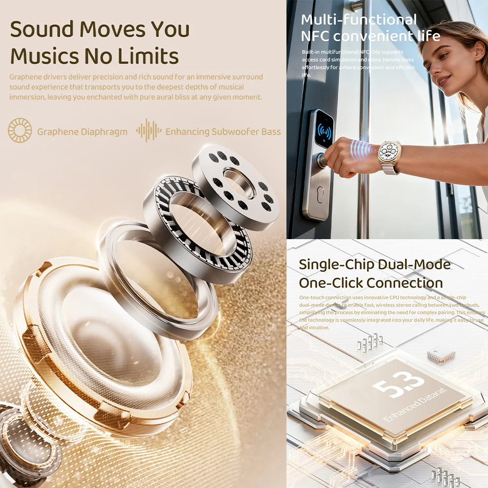 2026 new Bluetooth smartwatch, TWS earphones, dual earphones, call health monitor, sports music earphones, smartwatch2-in-1